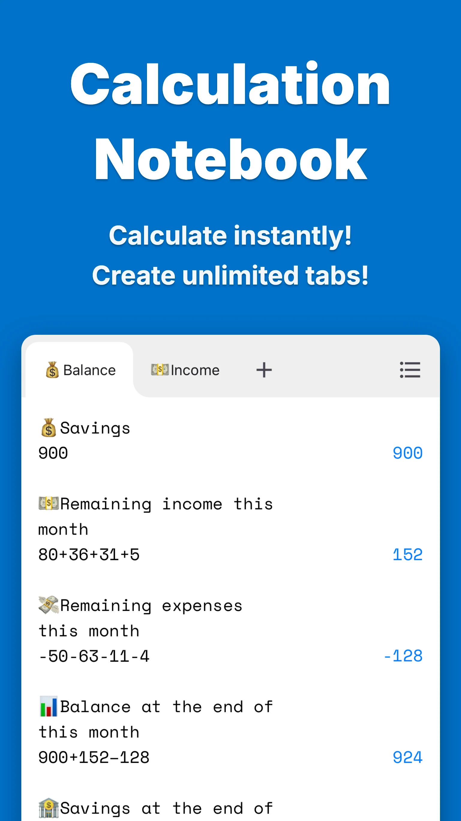 CalcNotes - Calculation memo screenshot