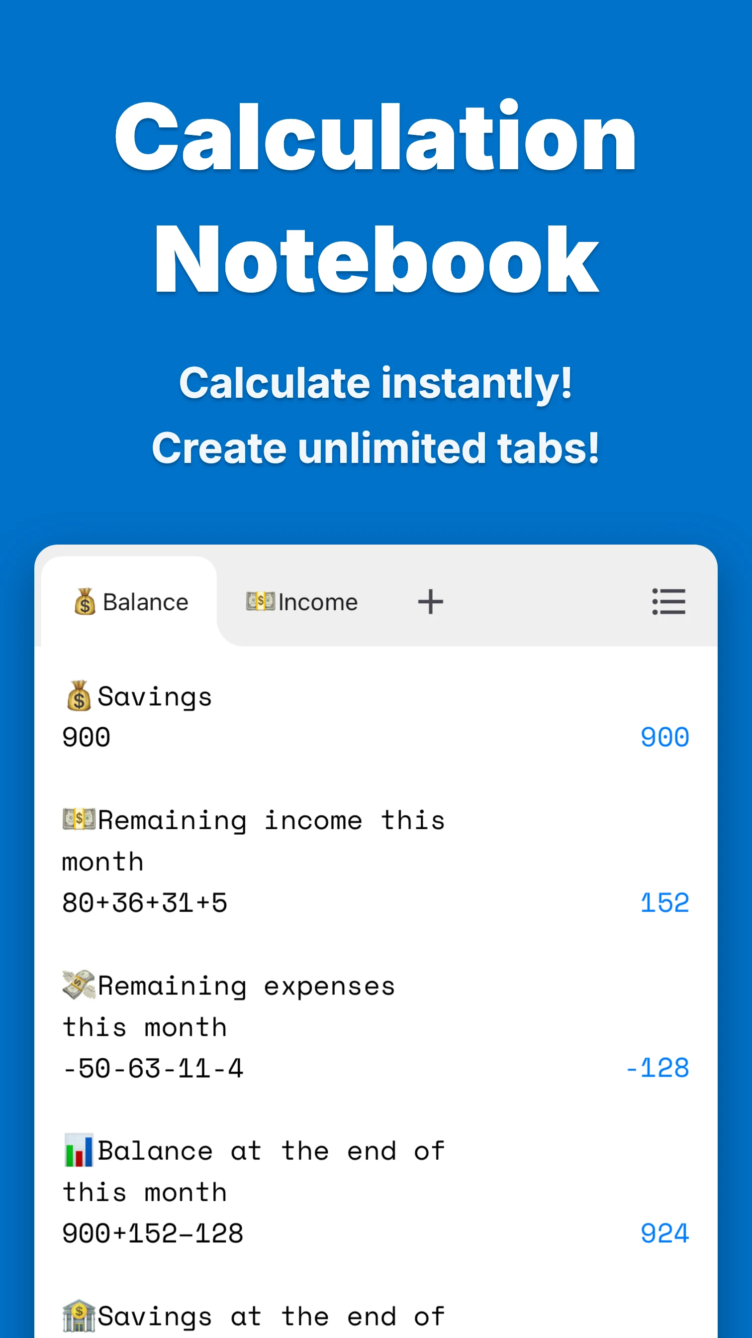 CalcNotes - Calculation memo screenshot